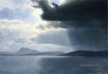 Nähern Gewitter auf dem Hudson Fluss luminism Albert Bierstadt Ölgemälde